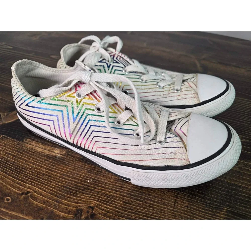 Converse All Star Youth Sneakers Size 3 EU 35 White Canvas‎ Casual Kids Shoes